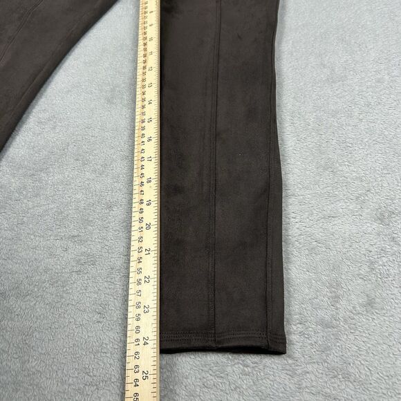 SPANX XS Petite Faux Suede High Waisted 20322R Chocolate Brown Slimming Leggings - Picture 10 of 12